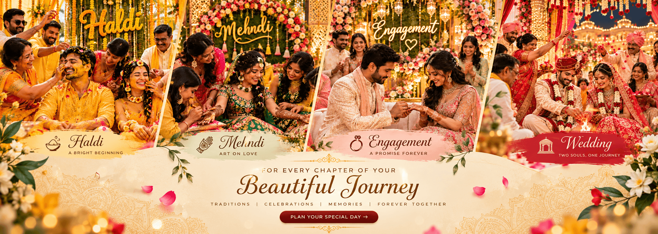 Indian wedding celebrations collage